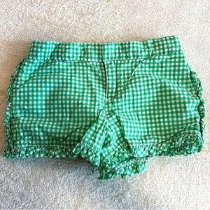 Green Gingham Kids Skort